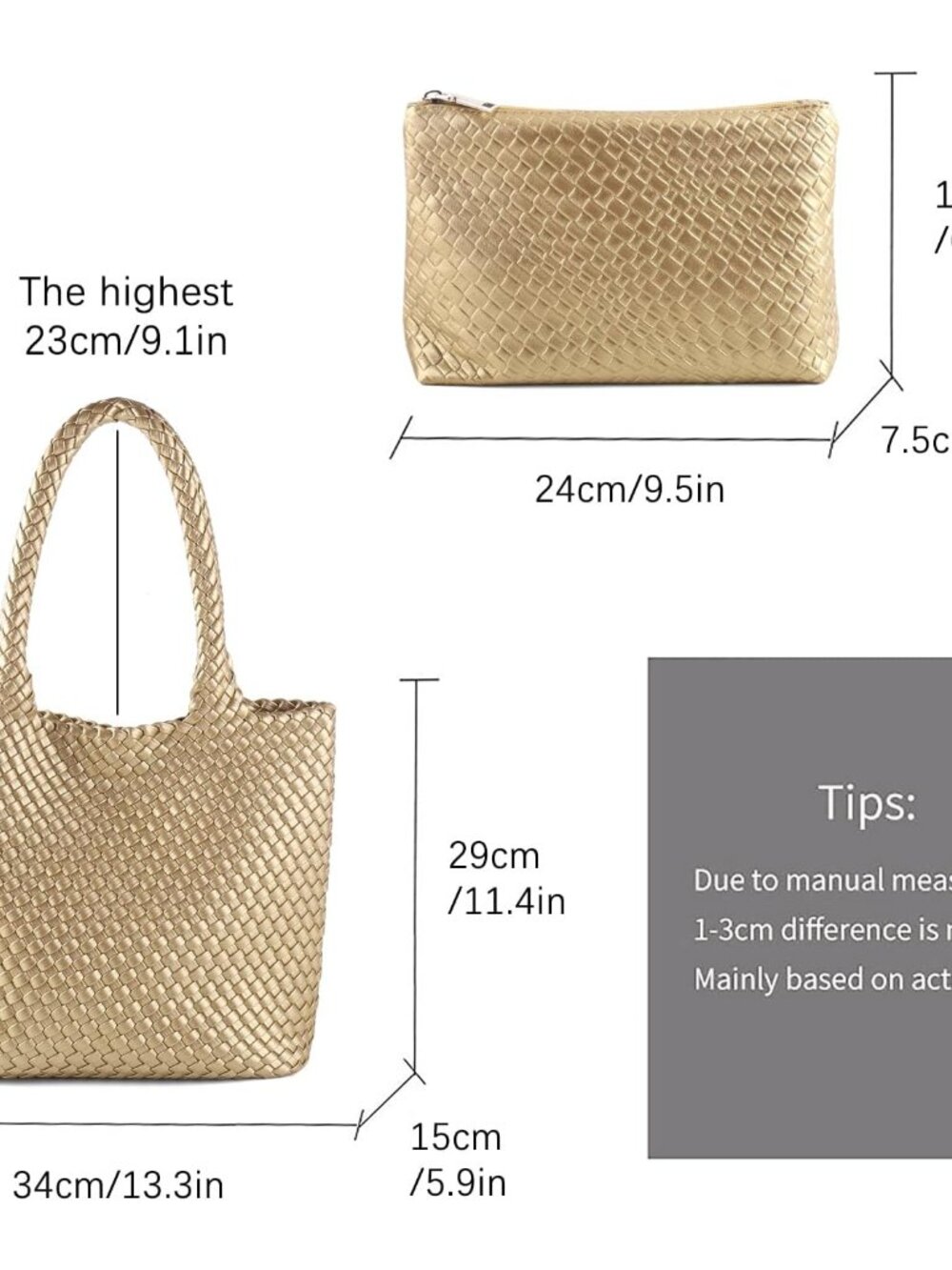Hand Woven Bag Tote BagS For Women Top Handle Shoulder Vegan Leather Large Trave - Picture 3 of 6